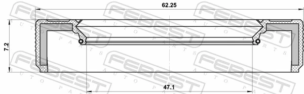 95LBY49620709X Febest Сальник полуоси переднего моста, правой