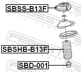 SBSSB13F Febest Подушка амортизатора переднего