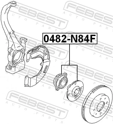 0482N84F Febest Ступица колеса передняя