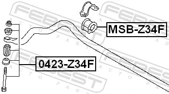 MSBZ34F Febest Разрезная втулка стабилизатора