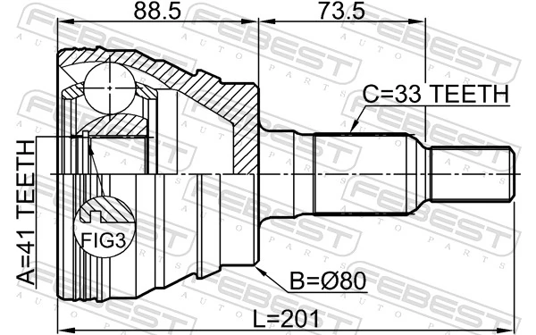 3210ESCII Febest Наружная граната