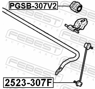 PGSB307FV2 Febest Разрезная втулка стабилизатора