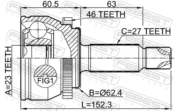 2210SOULB2A46 Febest Наружная граната