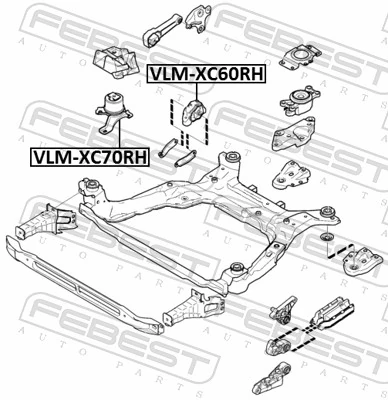VLMXC60RH Febest Подушка (опора) двигателя, нижняя