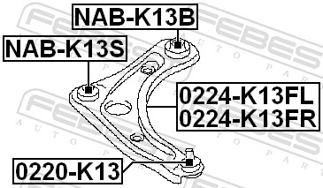 NABK13B Febest Сайлентблок нижнего переднего рычага