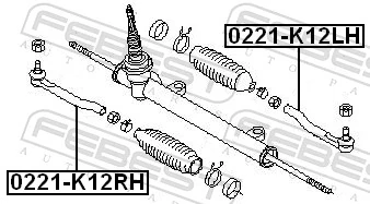 0221K12LH Febest Наружный наконечник рулевой тяги