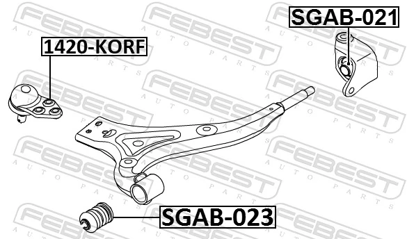 1420KORF Febest Палец шаровой нижний