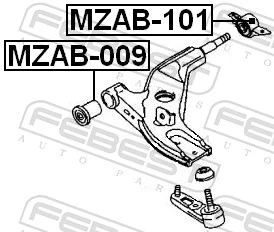 MZAB101 Febest Сайлентблок нижнего переднего рычага