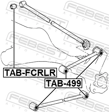 TAB499 Febest Сайлентблок задней продольной тяги