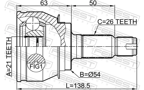 BB5576 Posterparts ШРУС внутренний, передний