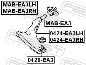 MABEA3 Febest Сайлентблок нижнего переднего рычага