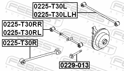 0225T30LLH Febest Поперечная тяга задней подвески