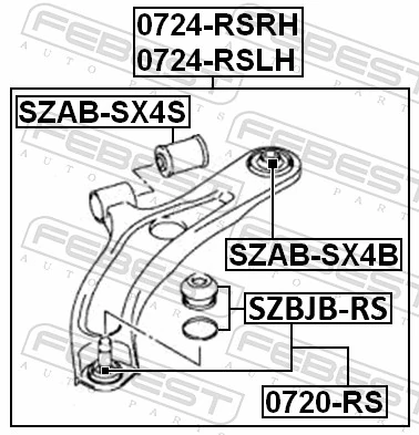0720RS Febest Палец шаровой нижний