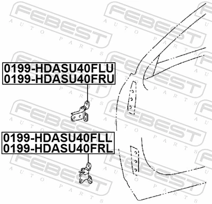 0199HDASU40FLL Febest Петля передней двери левая