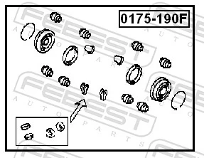 0175190F Febest Ремкомплект суппорта тормозного, переднего