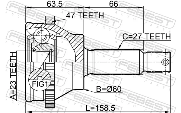 1210EFATA47 Febest Наружная граната