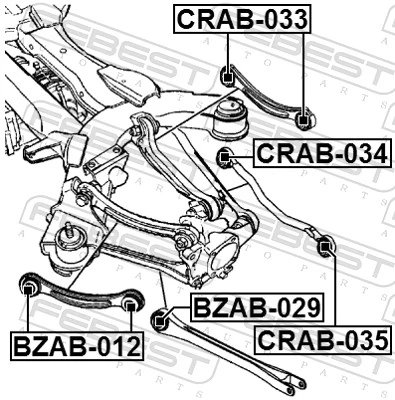 CRAB034 Febest Сайлентблок задней поперечной тяги