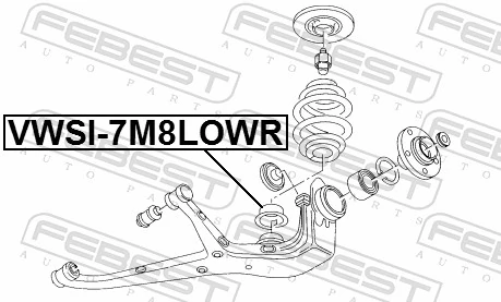 VWSI7M8LOWR Febest Проставка (резиновое кольцо) пружины задней нижняя