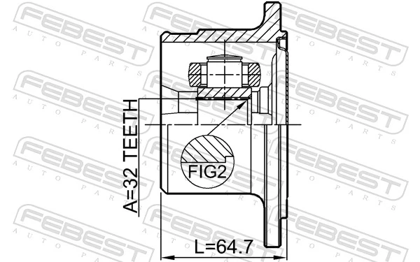 0211R20 Febest ШРУС внутренний, передний