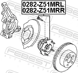 0282Z51MRL Febest Ступица колеса передняя