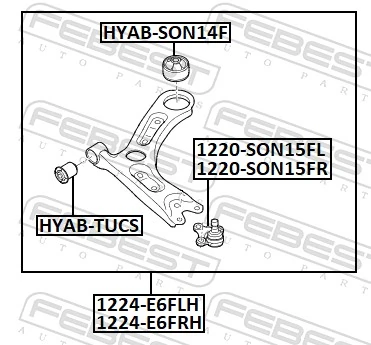 1224E6FLH Febest Рычаг передней подвески нижний левый