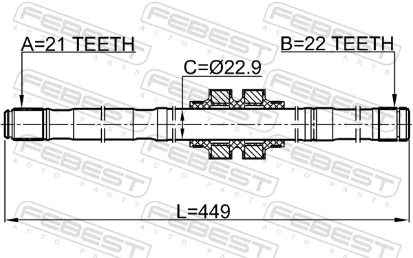 DS6303L BGA Полуось передняя левая