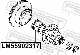 LM55902317 Febest Подшипник задней ступицы внешний