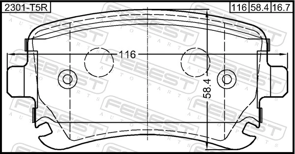 2301T5R Febest Колодки тормозные дисковые комплект