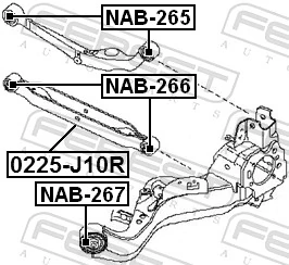 NAB266 Febest Сайлентблок задней тяги