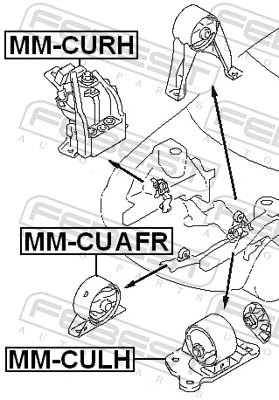 MMCUAFR Febest Подушка передней опоры двигателя