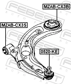 MZABCX3B Febest Сайлентблок нижнего переднего рычага