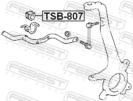 TSB807 Febest Разрезная втулка стабилизатора