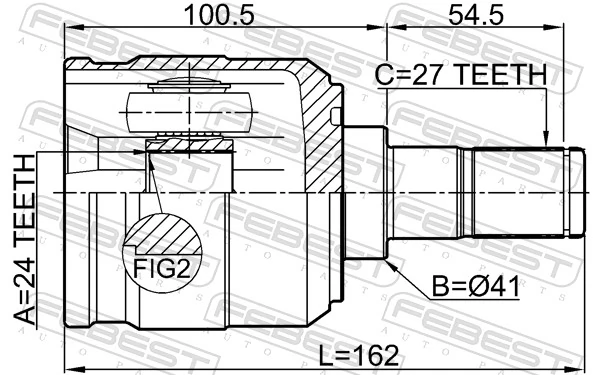1211TUC20MT Febest ШРУС внутренний, передний