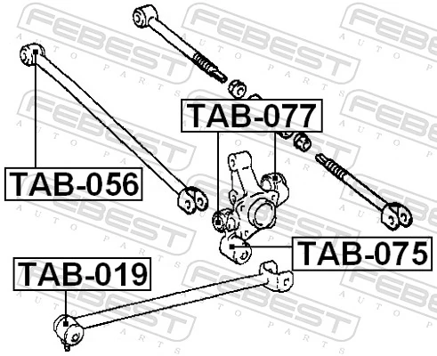 TAB075 Febest Сайлентблок цапфы