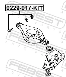 0229017KIT Febest Болт крепления заднего нижнего рычага, внутренний