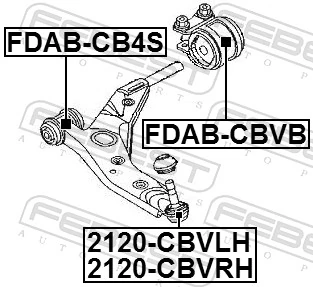 2120CBVLH Febest Левая нижняя шаровая опора