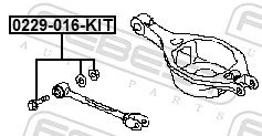 0229016KIT Febest Болт крепления заднего развального рычага, внутренний