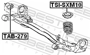 TSISXM10 Febest Резиновое кольцо пружины задней