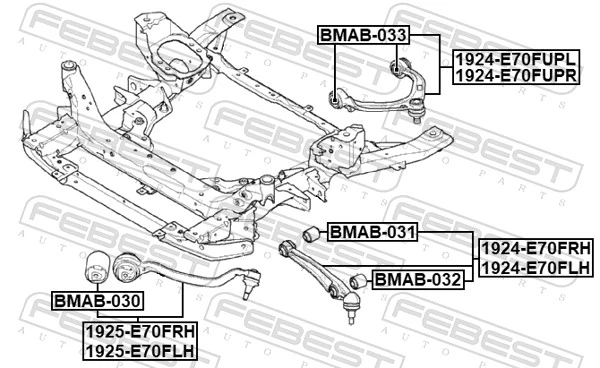 BMAB032 Febest Сайлентблок нижнего переднего рычага