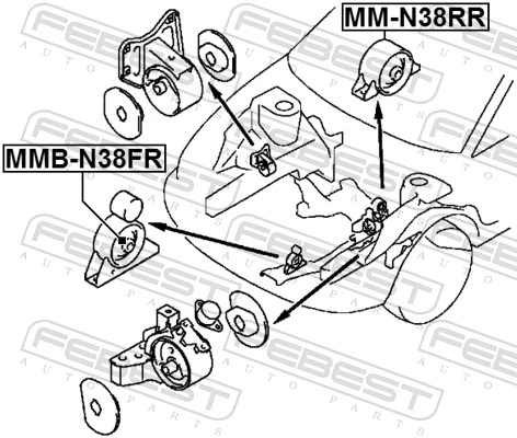 MMBN38FR Febest Подушка передней опоры двигателя