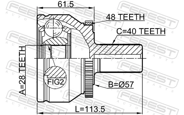 2710XC90A48 Febest Наружная граната