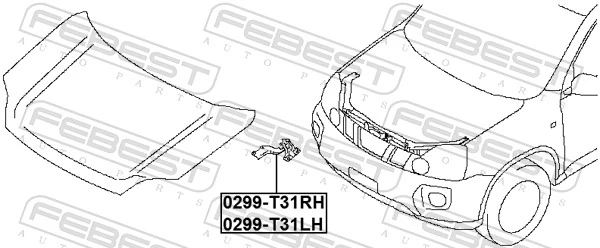 0299T31RH Febest Шарнир капота правый