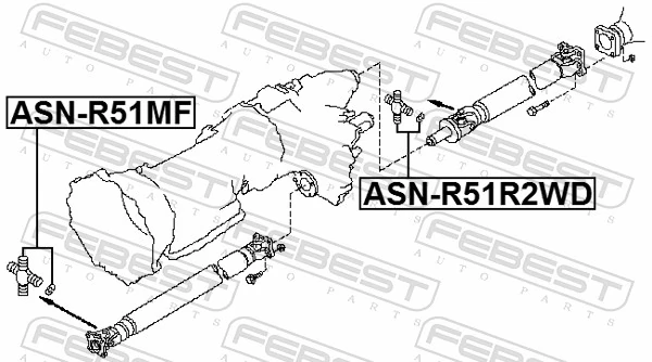 ASNR51R2WD Febest Крестовина карданного вала