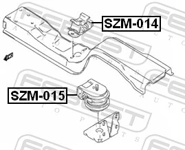 SZM014 Febest Задняя подушка двигателя