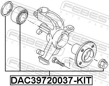 DAC39720037KIT Febest Подшипник ступицы передней