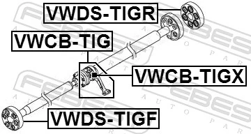 VWCBTIG Febest Подвесной подшипник кардана