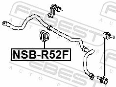 NSBR52F Febest Разрезная втулка стабилизатора