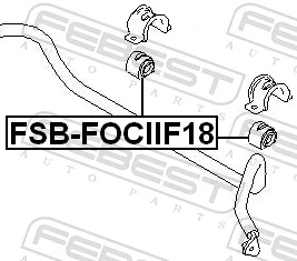 FSBFOCIIF18 Febest Разрезная втулка стабилизатора