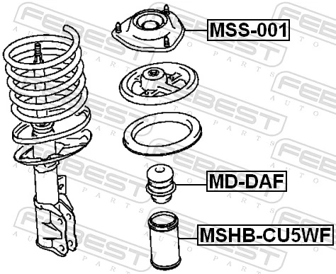 MSS001 Febest Подушка амортизатора переднего