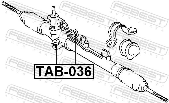 TAB036 Febest Сайлентблок крепления рулевой рейки